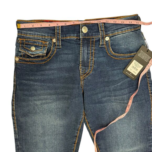 NEW True Religion Geno Big T Flap Slim Jean Men Size 29 $199 Dark Roper Wash - Picture 11 of 14